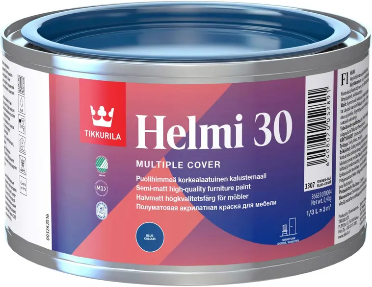 Tikkurila Helmi 30 kalustemaali 0,3l sininen puolihimmeä