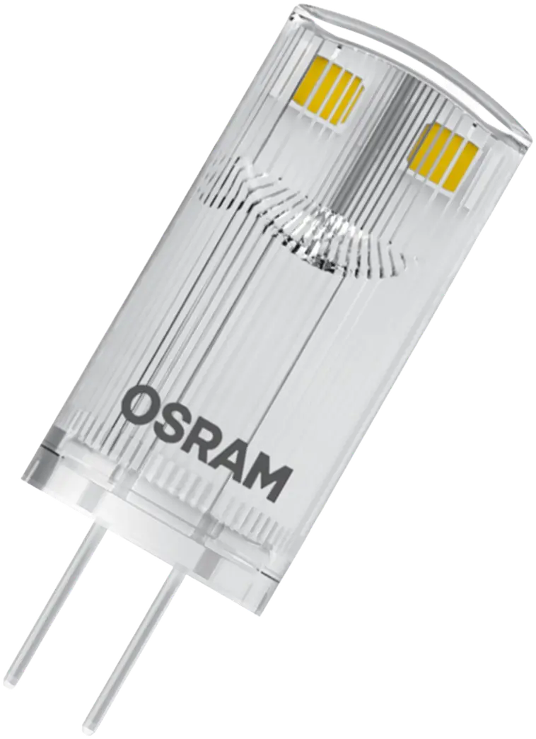Osram LED PIN 0,9W/2700K 12V G4 ei-himmennettävä kirkaskupuinen LED-pienoislamppu. Kupu muovia. Valovirta 100 lm (vastaa 10 W:n hehkulamppua). Pakkaus sisältää kaksi lamppua. - 2