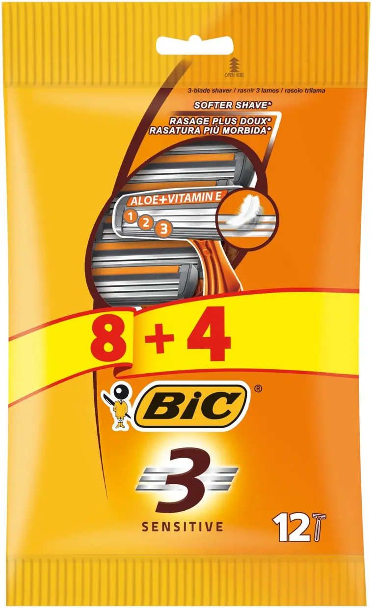BIC varsiterä 3 Sensitive 8+4-pack