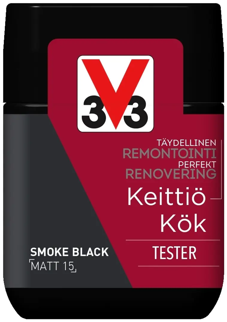 V33 Remontointimaali keittiö tester 75ml Smoke black matt