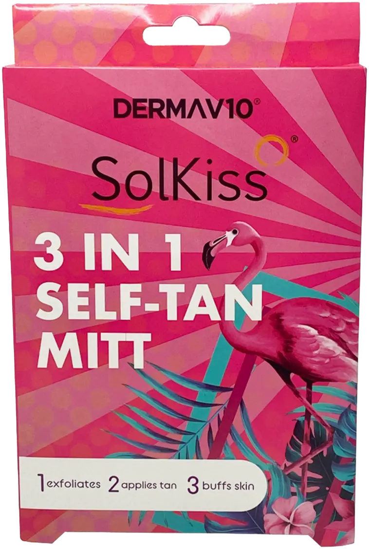 Derma V10 Solkiss Self tan mitt itseruskettava kinnas
