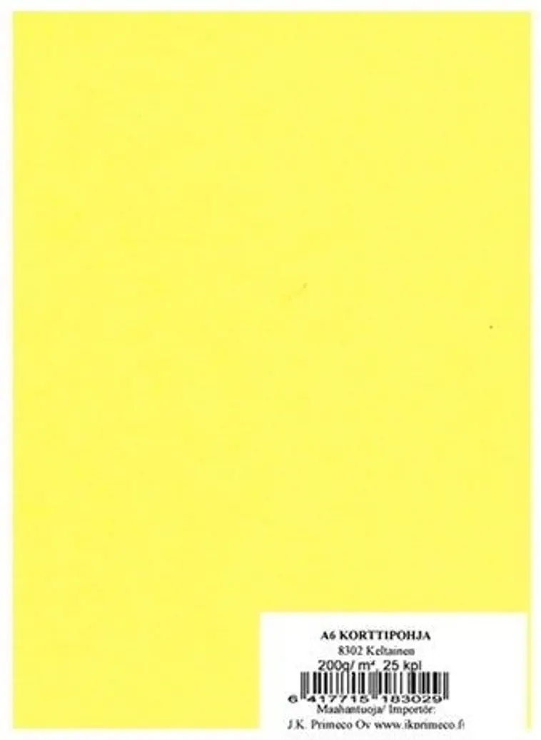 Primeco A6 korttipohja keltainen 25kpl/pkt | Prisma verkkokauppa