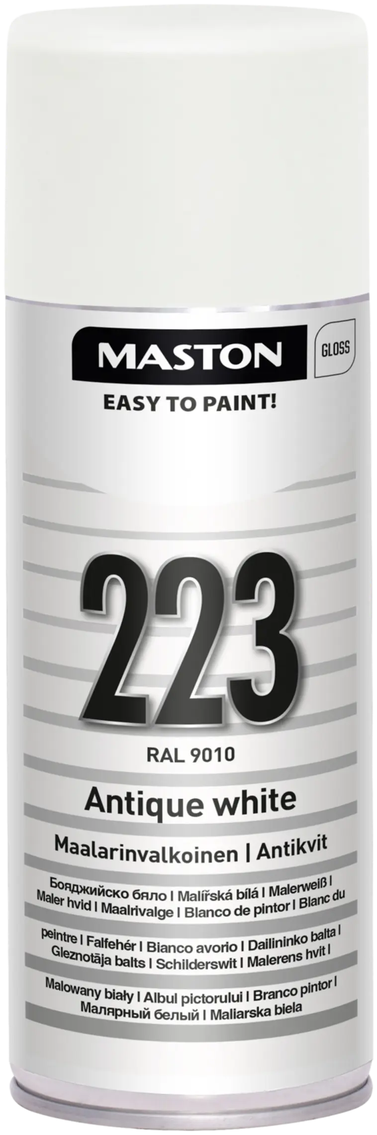 Maston ColorMix spraymaali maalarin valkoinen 223 400ml RAL 9010