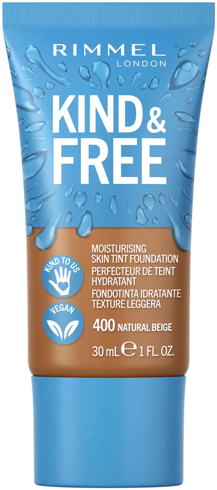 Rimmel Kind & Free Skin Tint Foundation 30 ml, 400 Natural Beige meikkivoide  | Prisma verkkokauppa