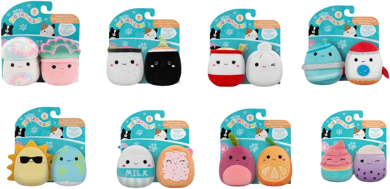 Squishmallows  Squishmallows Pets pehmolelu Squeaky tuplapakkaus 9 cm, erilaisia