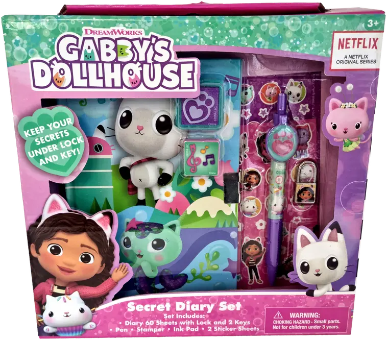 Gabby's Dollhouse salainen päiväkirja boxissa