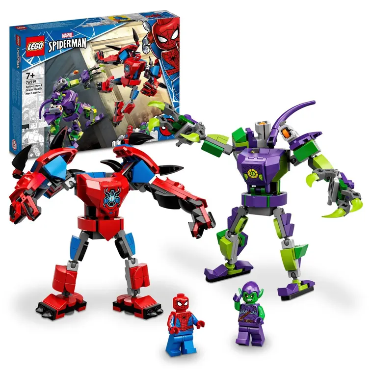 LEGO® Marvel Super Heroes Spider-Manin ja Vihreän Menninkäisen robotaistelu 76219