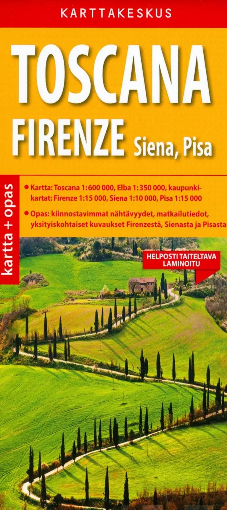Toscana ja Firenze kartta + opas, 1:600 000/1:350 000/1:15 000/1: 15 000