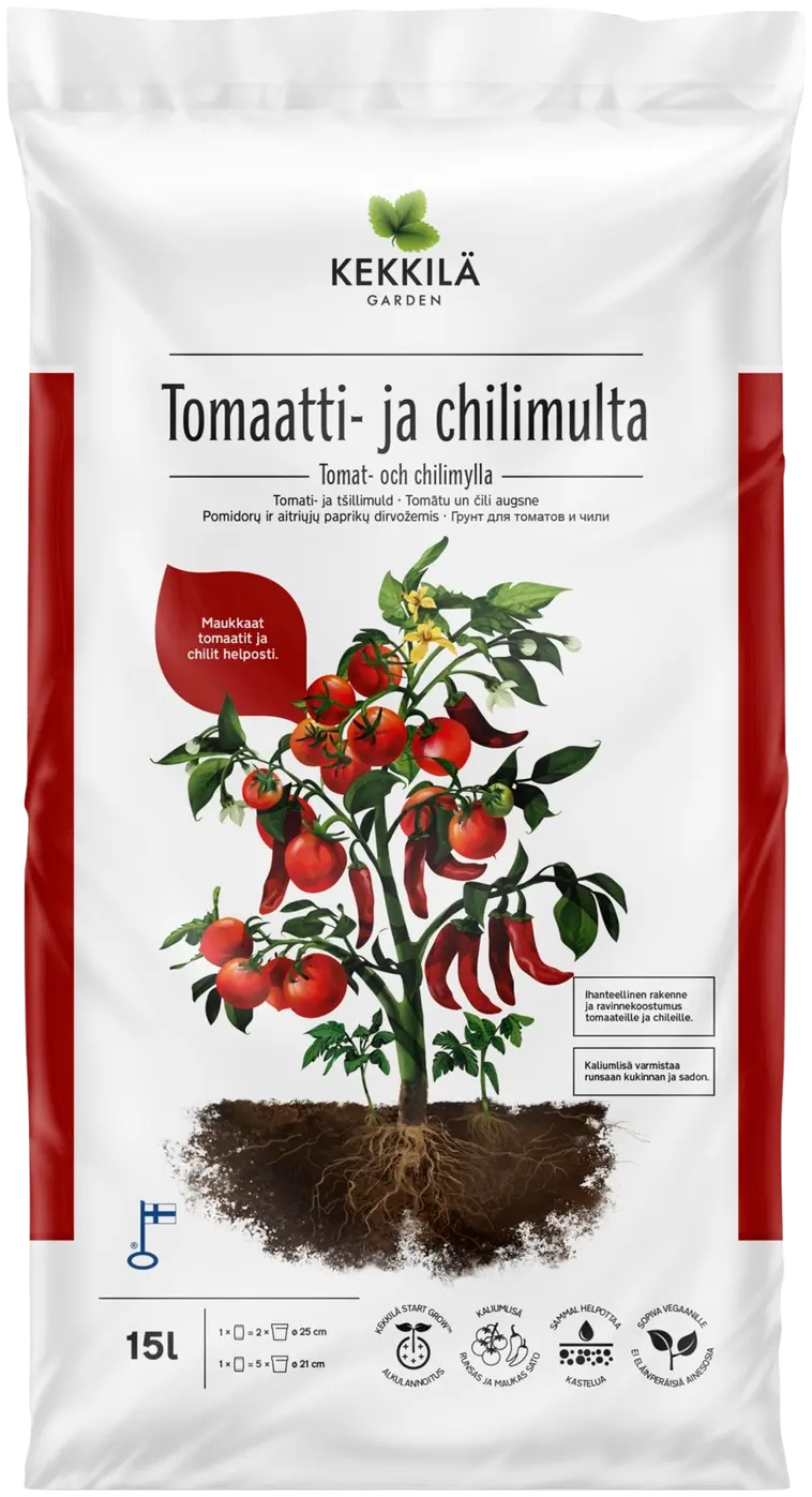 Kekkilä tomaatti- ja chilimulta 15 L