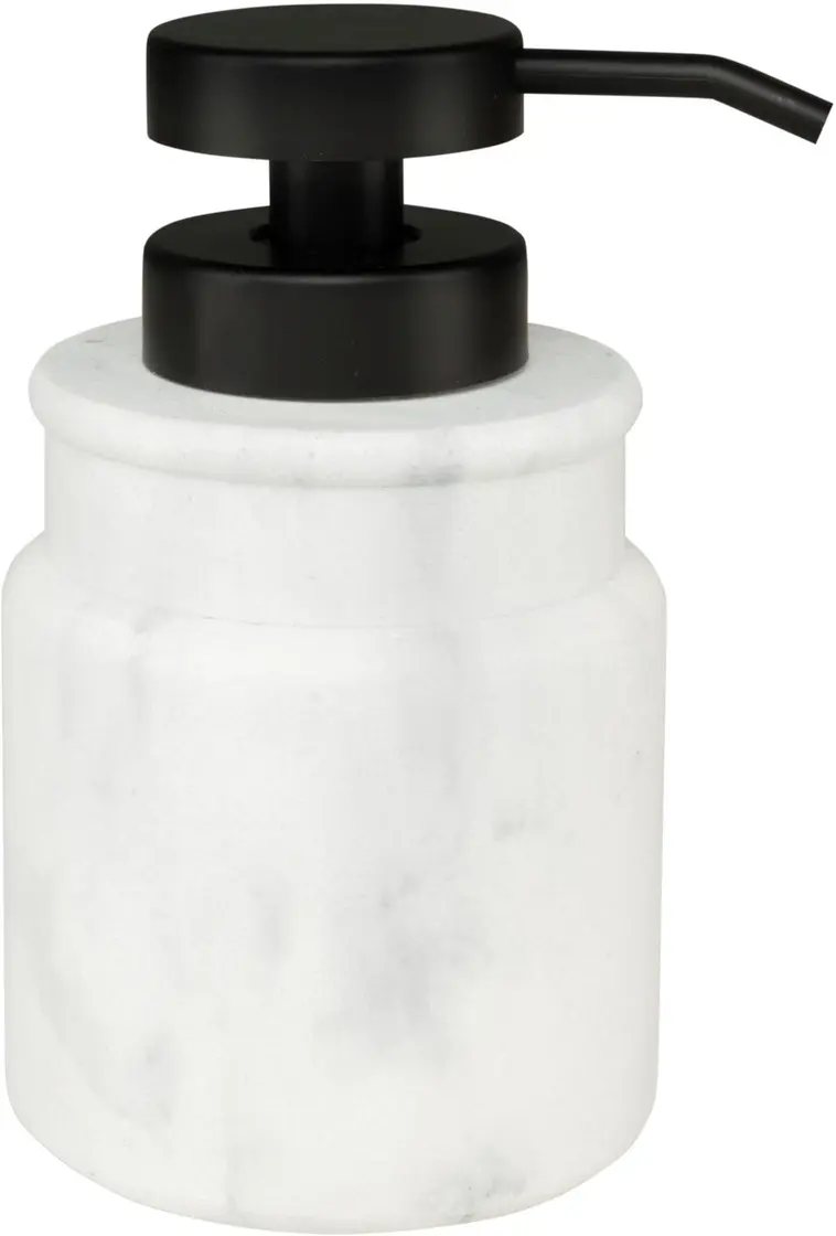 House saippuapumppupullo 335 ml, marmorikuviointi valkoinen