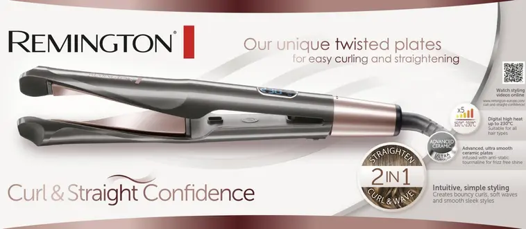 Remington 2in1-muotoilurauta Curl&Straight Confidence S6606 - 2