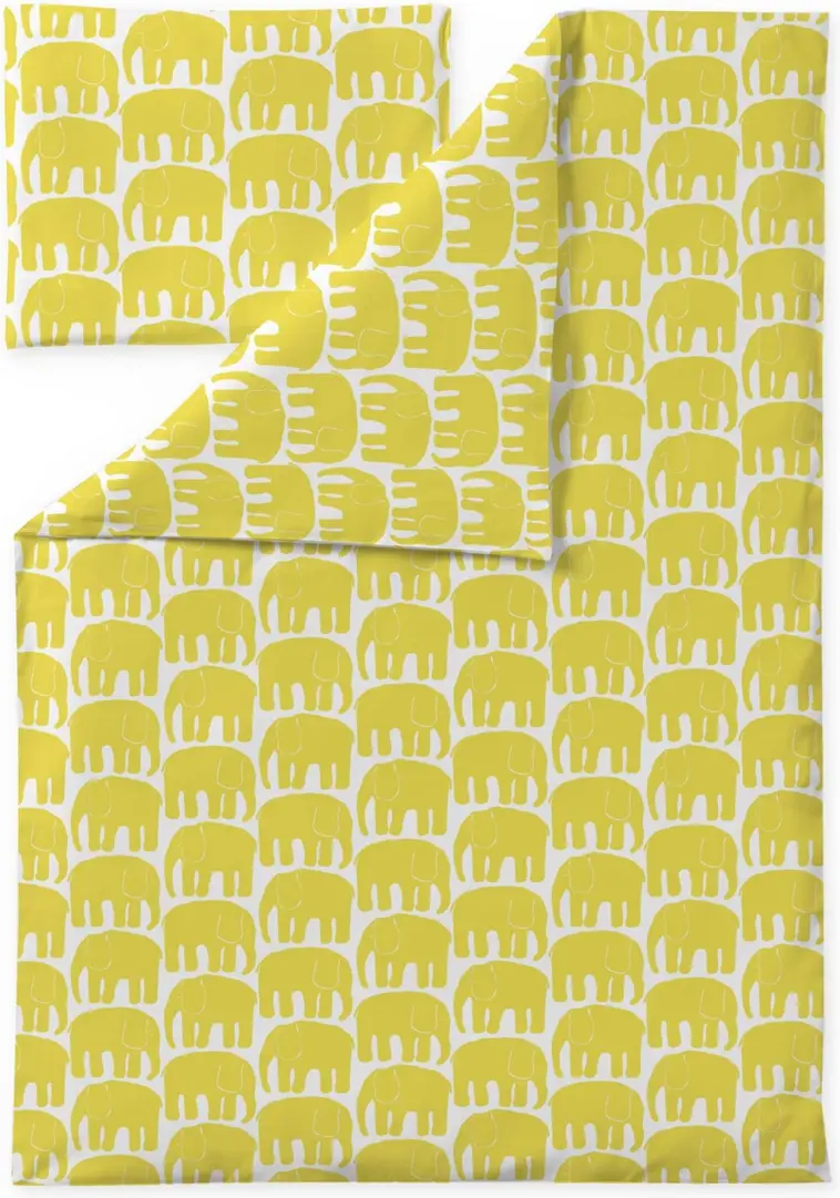 Finlayson Elefantti pussilakanasetti keltainen 120x160+40x60cm