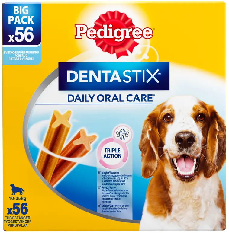 Pedigree Dentastix - Päivittäinen hammasherkku keskikokoisille koirille (10-25kg) - 56 kpl