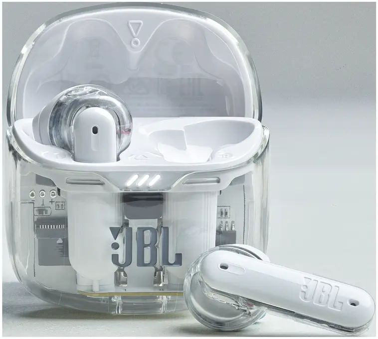 JBL Tune Flex Bluetooth in-ear vastamelunappikuulokkeet ghost white