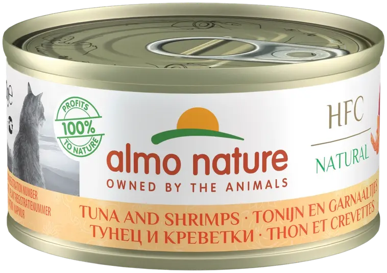 Almo Nature HFC Natural tonnikala & katkarapu kissan täydennysravinto 70 g  | Prisma verkkokauppa