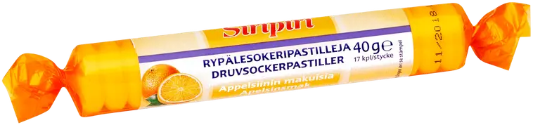 Siripiri rypälesokeripastilli appelsiini 17kpl