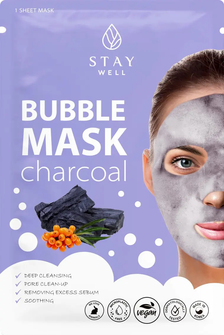 STAY Well Deep Cleansing Bubble kangasnaamio CHARCOAL