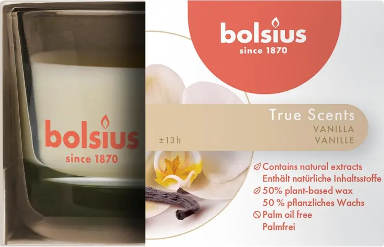 Bolsius tuoksukynttilä 50/80 True Scents Vanilja