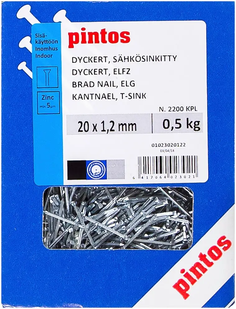 Pintos dyckert-naula 20x1,2mm sähkösinkitty 0,5kg