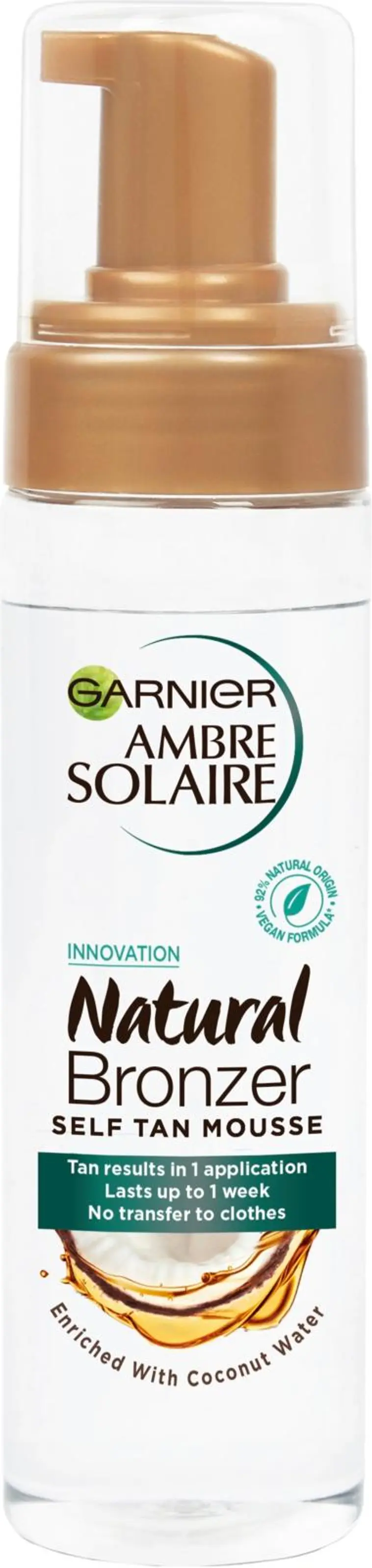 Garnier Ambre Solaire Natural Bronzer Itseruskettava vaahto kasvoille ja vartalolle 200ml