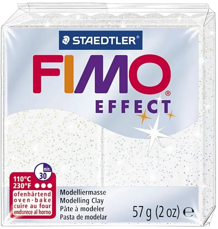 FIMO® Effect, glitter valkoinen, 57 g/ 1 pkk