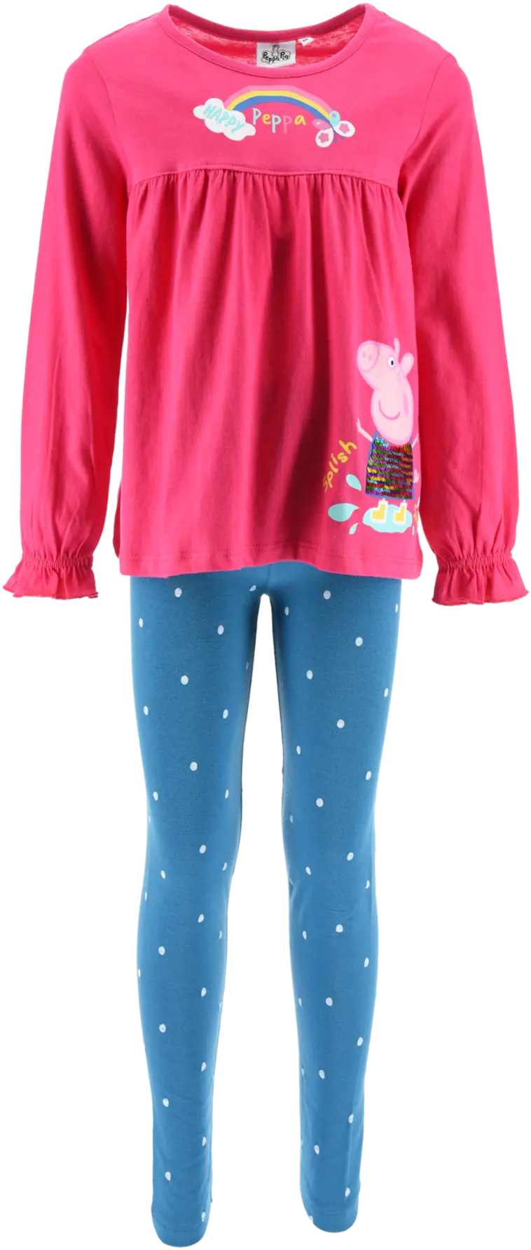 Pipsa Possu lasten paita + shortsisetti, paita pehmeää puuvillaa, leggins puuvilla/elastaani