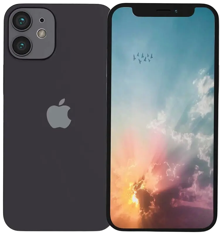 Apple iPhone 12 Mini 64GB  Älypuhelin Black, tehdashuollettu, käytetty puhelin