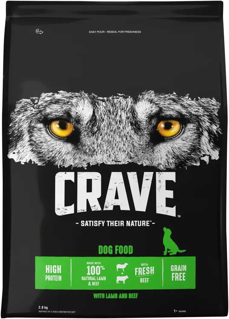 Crave Lammasta & Härkää koiranruoka 2,8kg