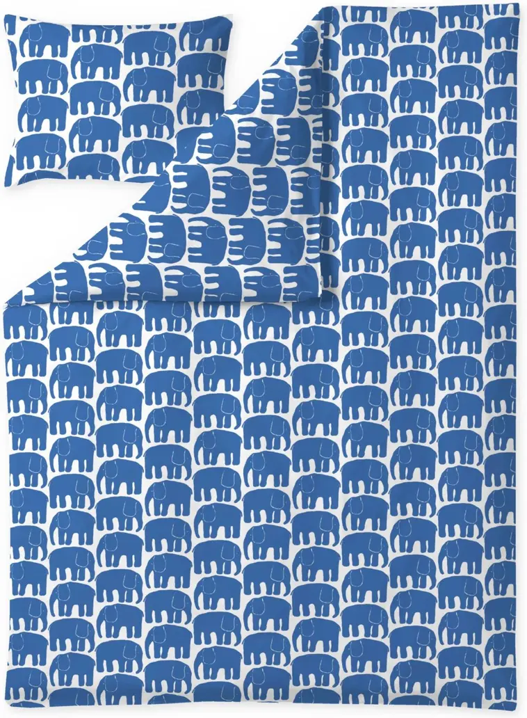 Finlayson Elefantti pussilakanasetti sininen 150x210+50x60cm