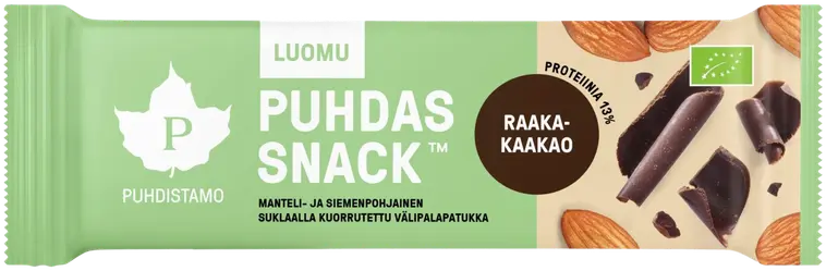 Puhdistamo Puhdas Snack™ Luomu mantelinen kaakaovälipalapatukka 40 g