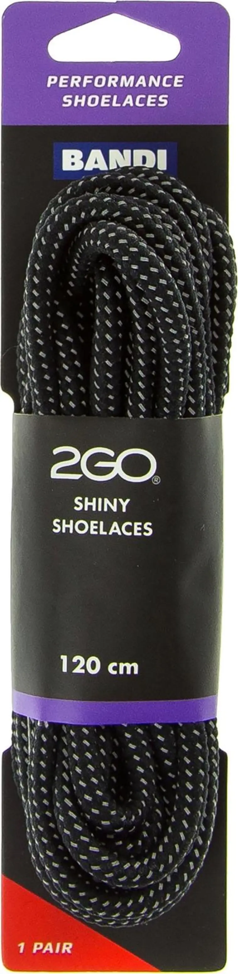 Bandi 2GO heijastavat kengännauhat 120 cm musta