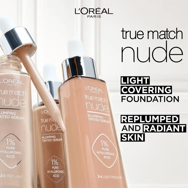 L'Oréal Paris True Match Nude Plumping Tinted Serum meikkivoide 30 ml - 0,5-2 Very Light - 9