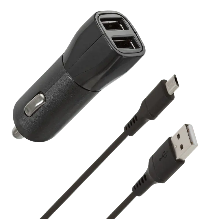 Wave Autolaturi, 2 x USB + MicroUSB kaapeli (15,5W), musta | Prisma  verkkokauppa