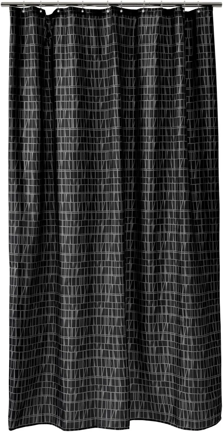 Finlayson suihkuverho Coronna musta 180 x 200 cm | Prisma verkkokauppa