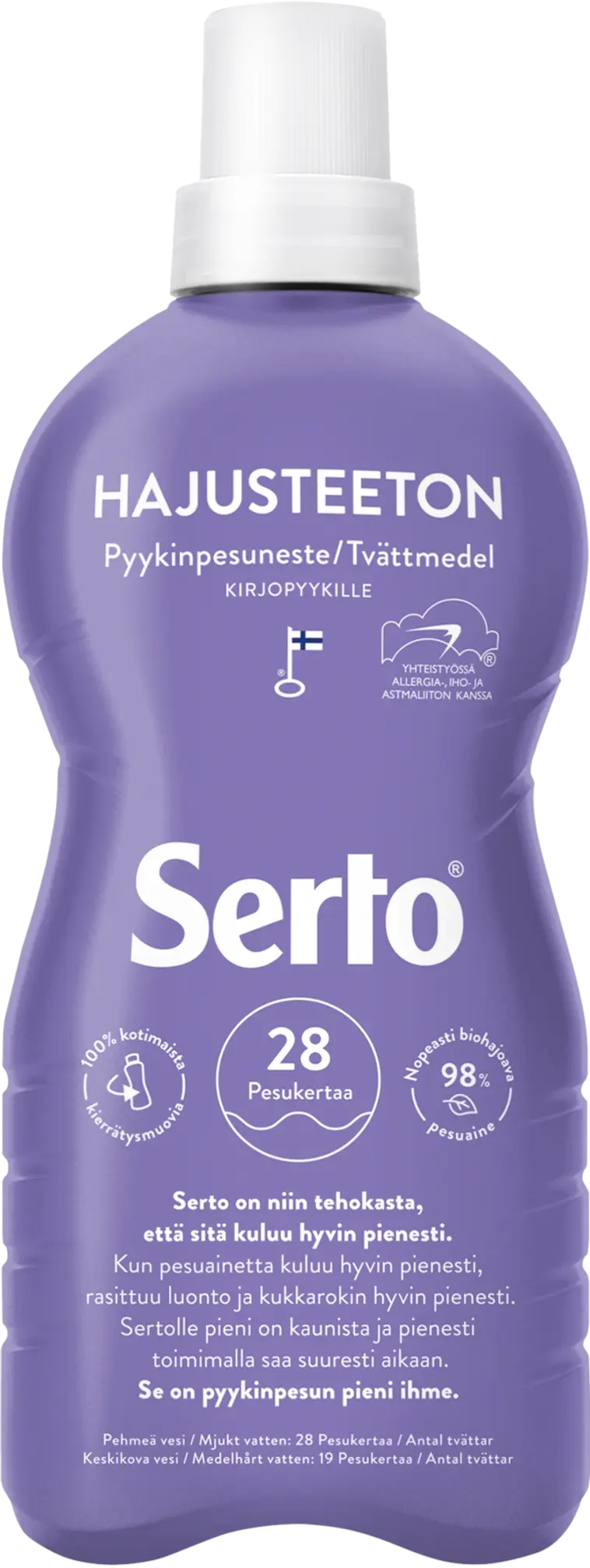 Serto Hajusteeton Pyykinpesuneste 750 ml