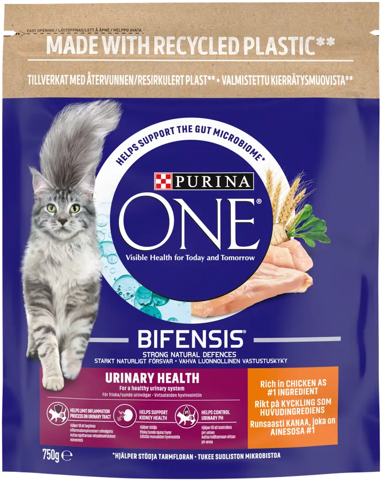 Purina One 750g Urinary Care, Kanaa ja vehnää kissanruoka