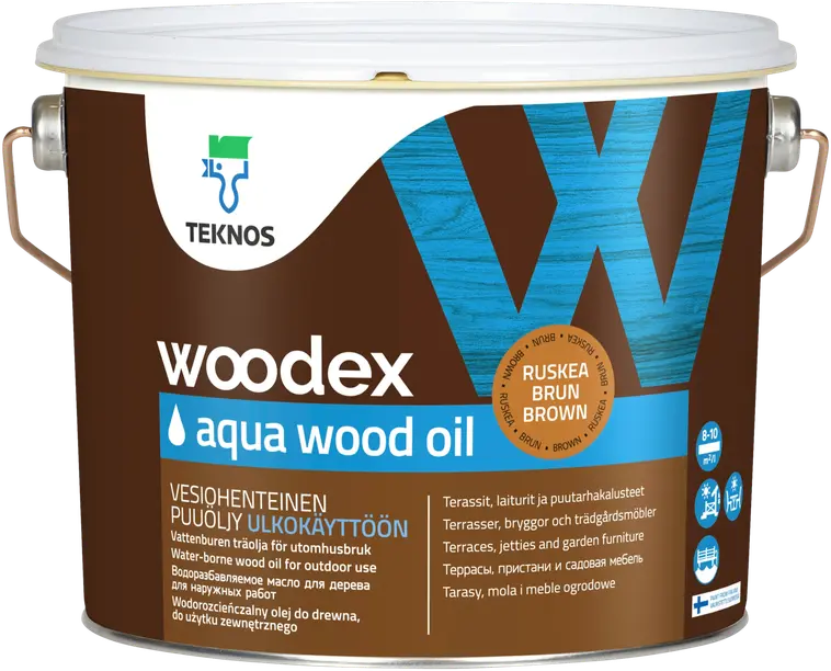 Teknos Woodex Aqua Wood Oil puuöljy 2,7l ulkokäyttöön ruskea | Prisma  verkkokauppa