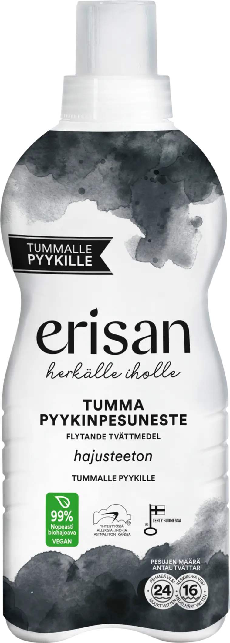 Erisan hajusteeton tumma pyykinpesuneste 850 ml