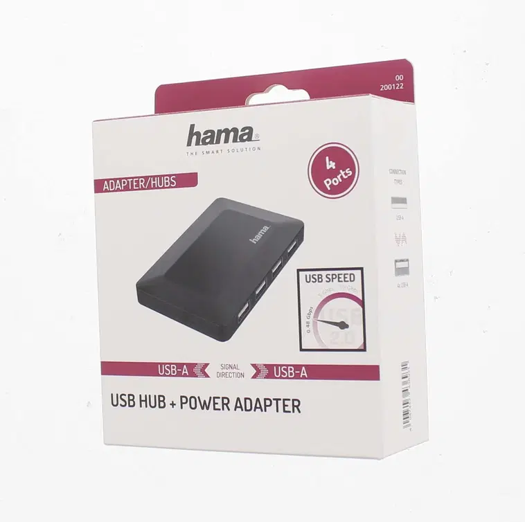 Hama | HUB USB Con 4 Puertos USB 3.0 (Concentrador USB A, Adaptador