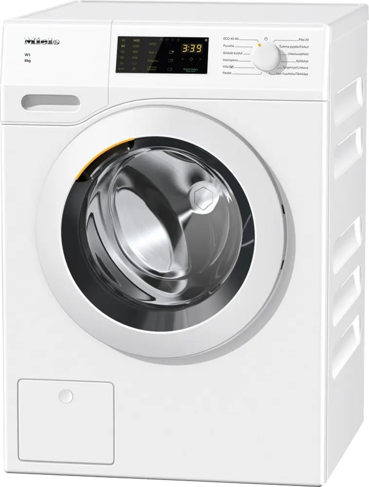 Miele edestä täytettävä pyykinpesukone WCD 030 valkoinen