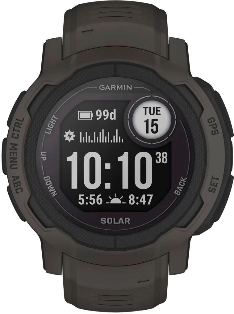 Garmin Instinct 2 solar multisport GPS kello, tummanharmaa