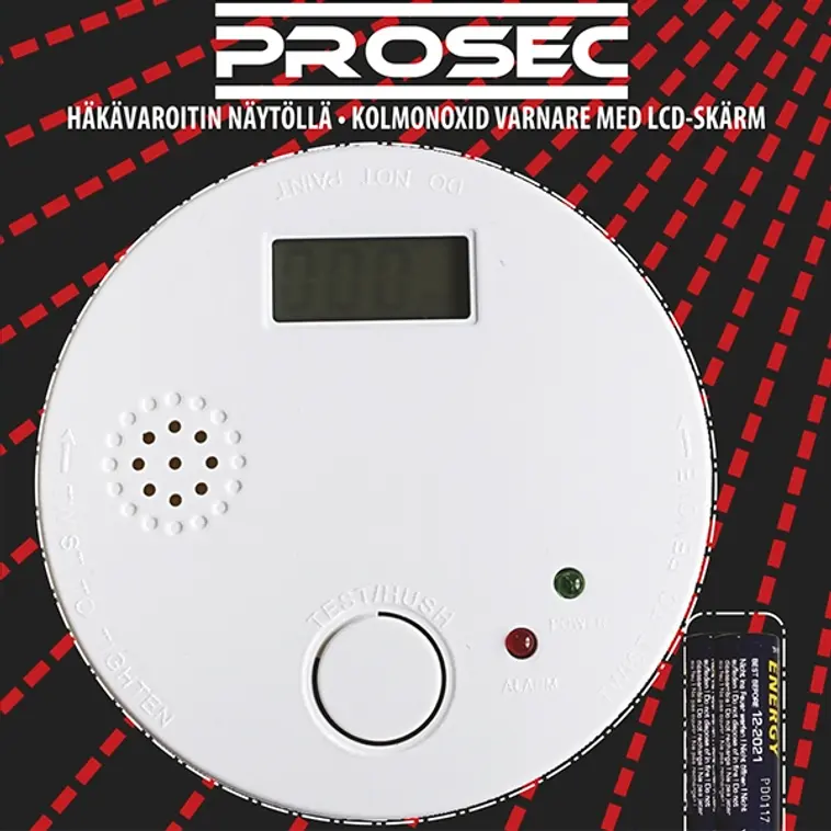 Prosec häkävaroitin JB-C888, Figaro sensori, näyttö | Prisma verkkokauppa
