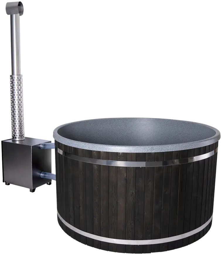 Kannellinen kylpytynnyri PW-SPA Freetime Family XL, 8-10 hlöä. Ulkovuoraus musta, sisäosa graniitti ja kansi musta, 45kW - 2