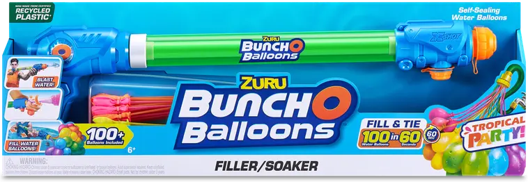 BunchOBalloons vesipyssy/täyttäjä ja 100 kpl vesi-ilmapalloja Tropical Party