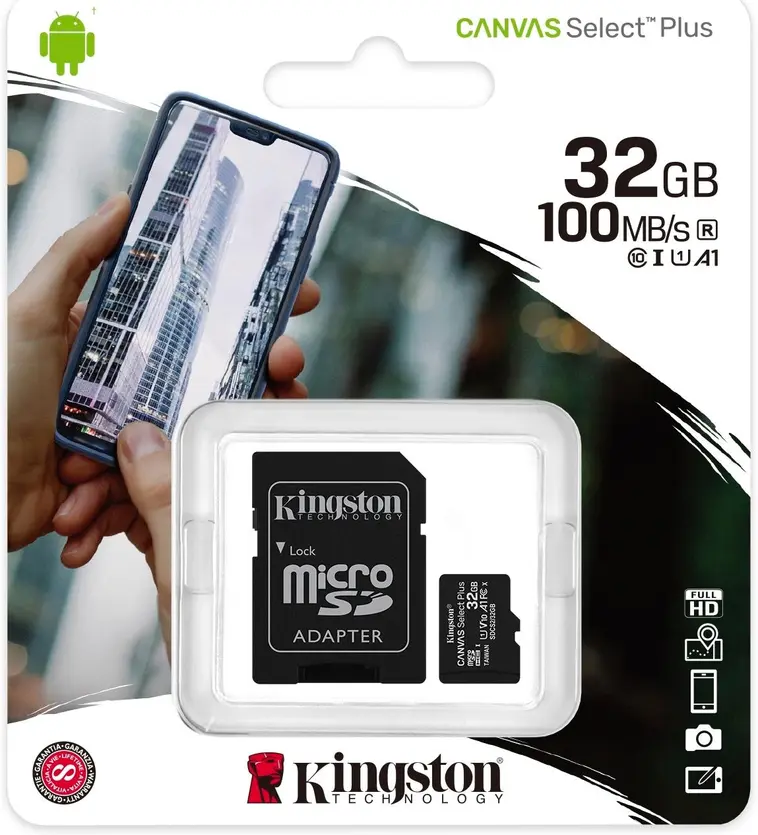 Kingston muistikortti 32GB microsdhc canvas select plus 100r