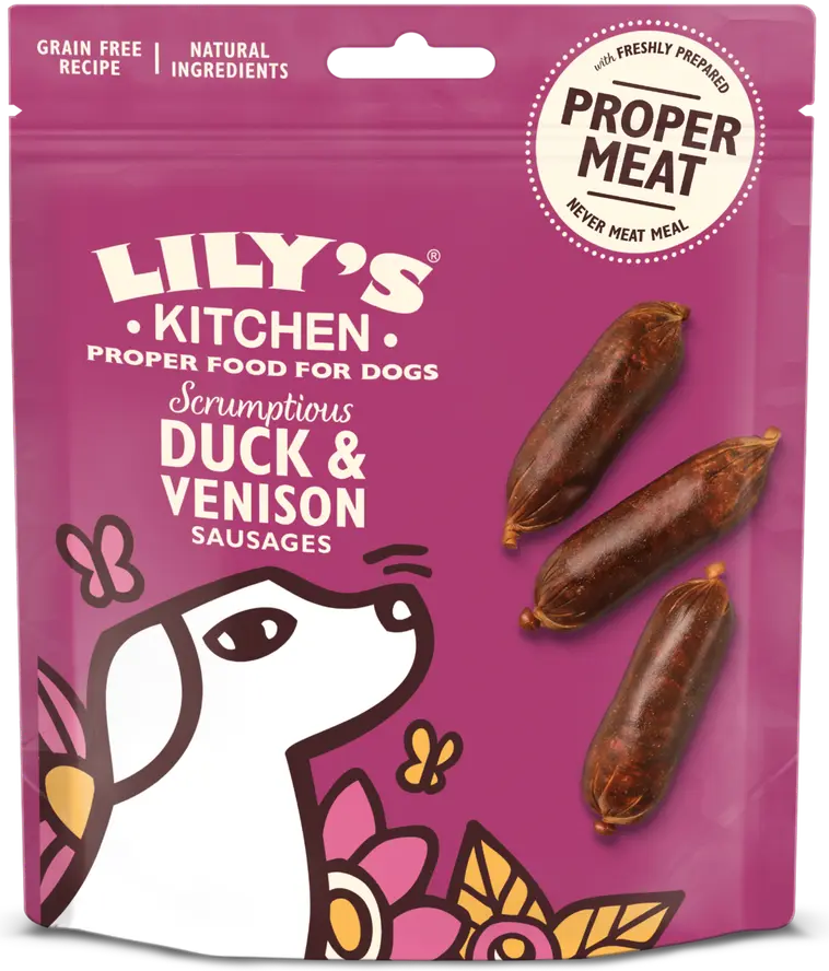 Lily's Kitchen 70g Scrumptious Duck and Venison Sausages koiranherkku