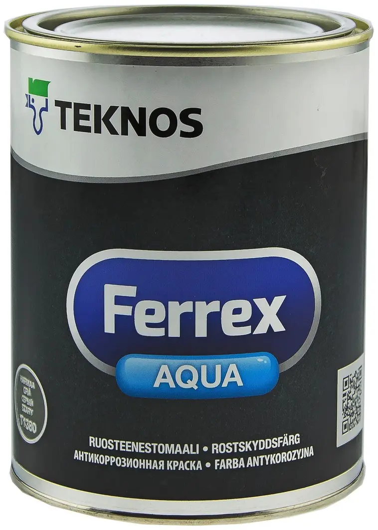 Teknos Ferrex Aqua ruosteenestomaali 1l puolihimmeä harmaa
