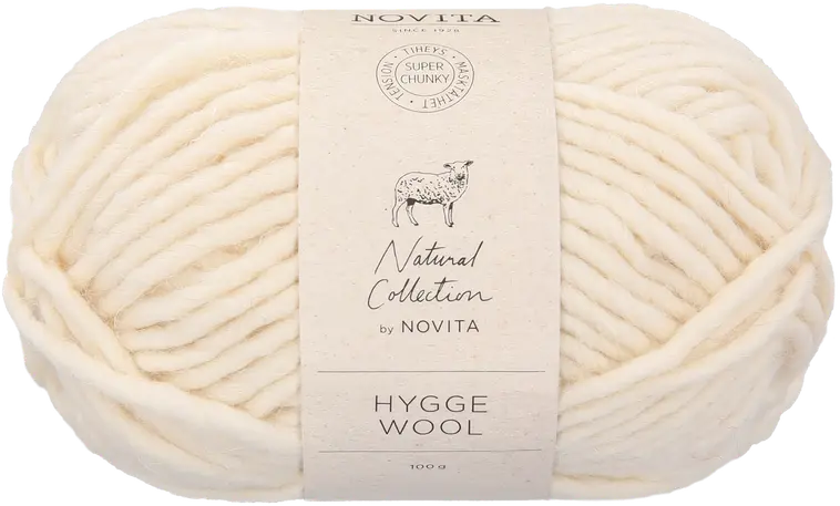 Novita Hygge Wool 100g, 010 luonnonvalkoinen