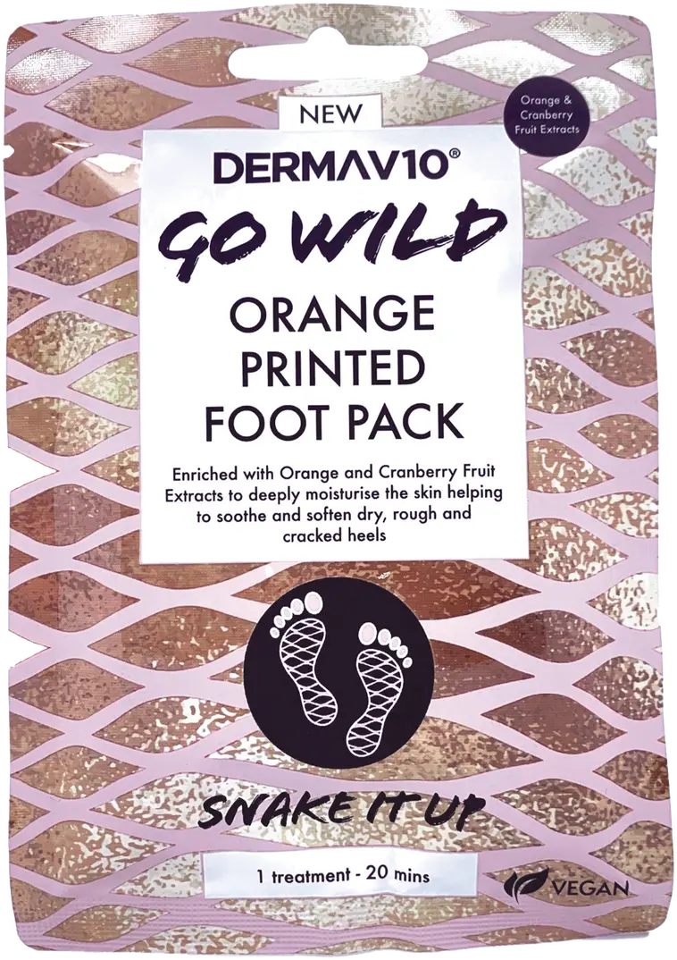 Derma V10 kuvioitu jalkanaamio appelsiini 1 pari