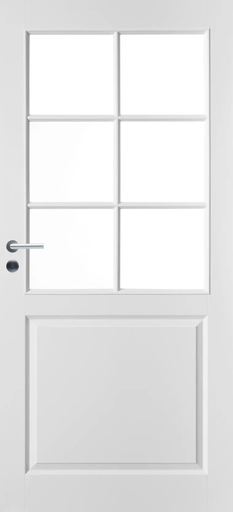 JELD-WEN Style 2/L6R 10x21 oikea maalattu valkoinen kirkas lasi kevytpeiliovi